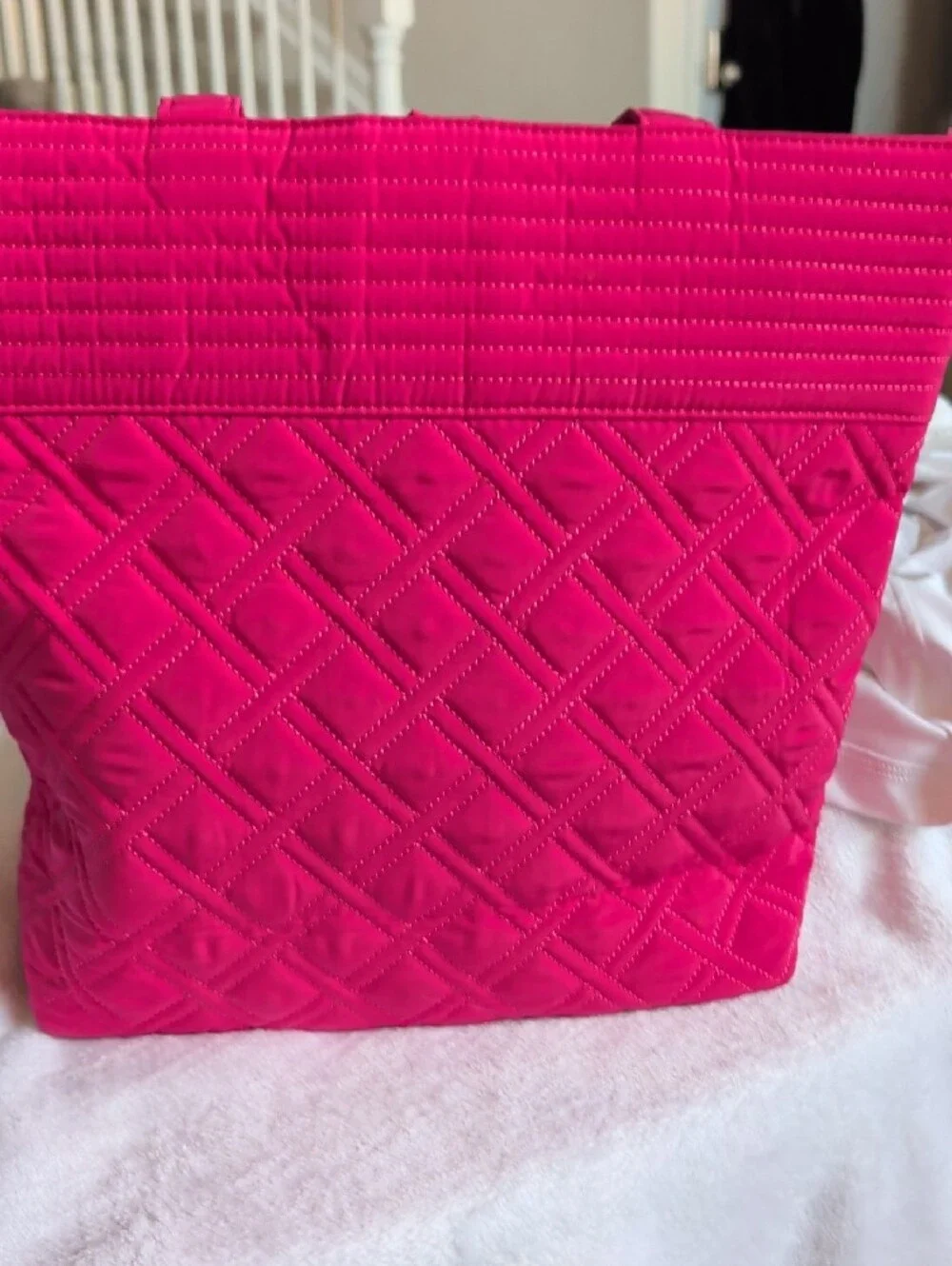 Vera Bradley Vibrant Pink Quilted Shoulder Tote